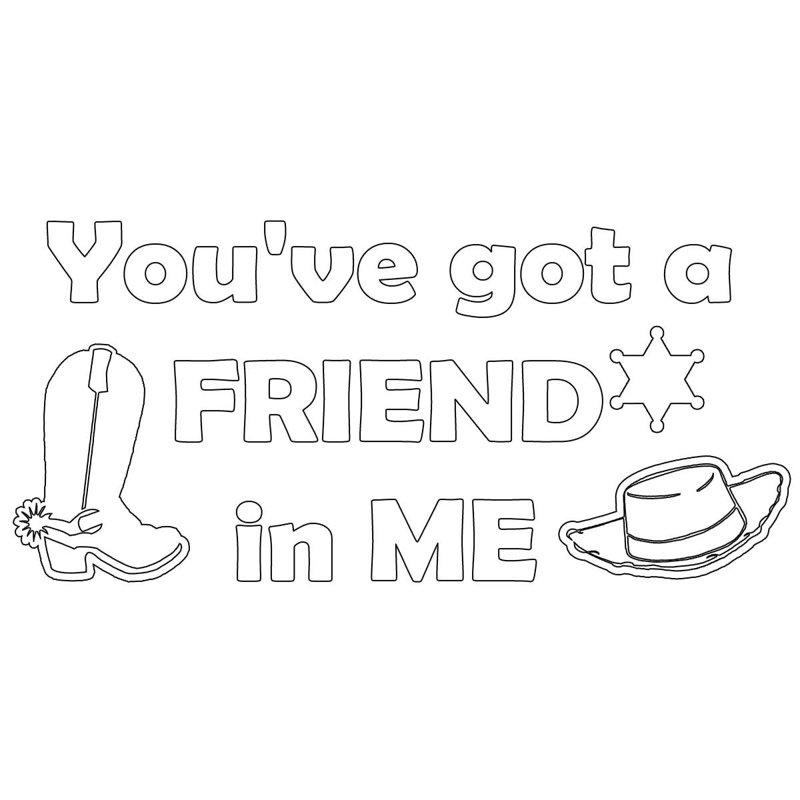 Décalcomanie murale "you you gota friend", Blanc