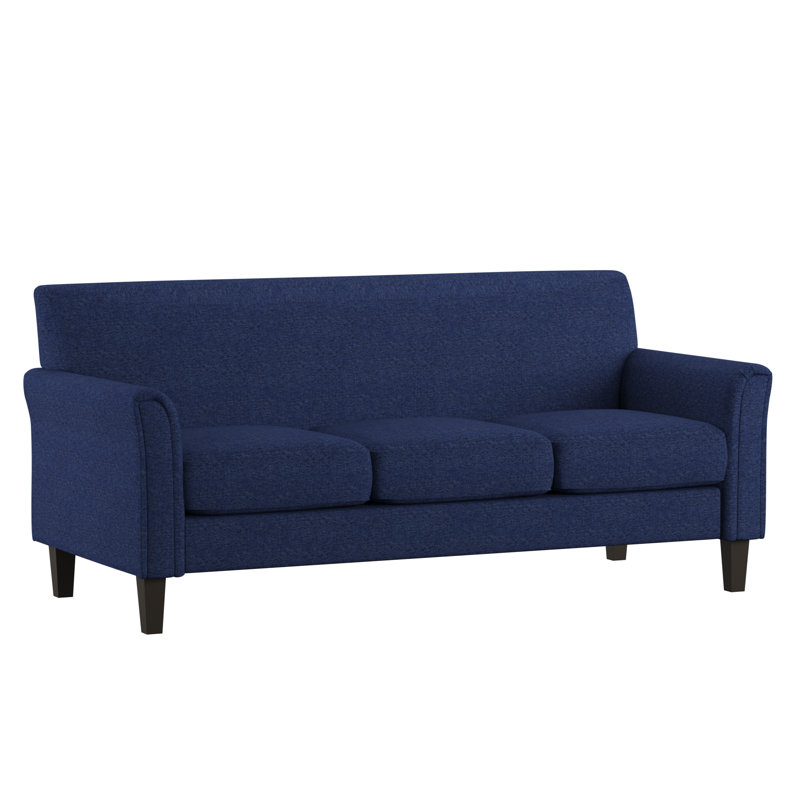 Canapé à accoudoirs évasés 77,25 po Ginnia, Bleu