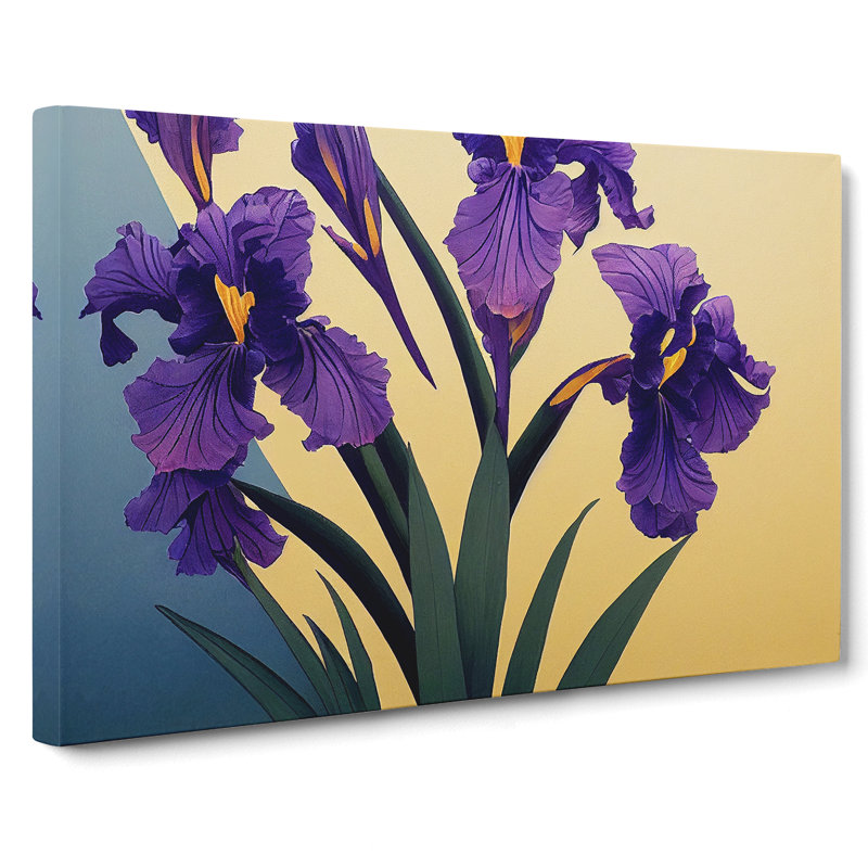 Dazzling Iris Flowers - Wrapped Canvas, 50cm H x 76cm W x 3cm D