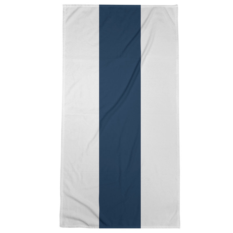 Beach Towel, Off White/Navy Blue