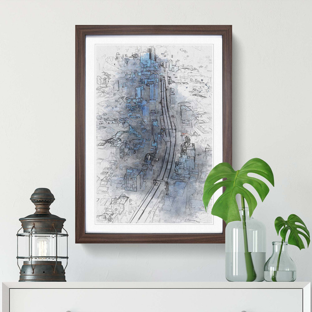 Road Through Tokyo in Japan in Abstract - Picture Frame Graphic Art Print