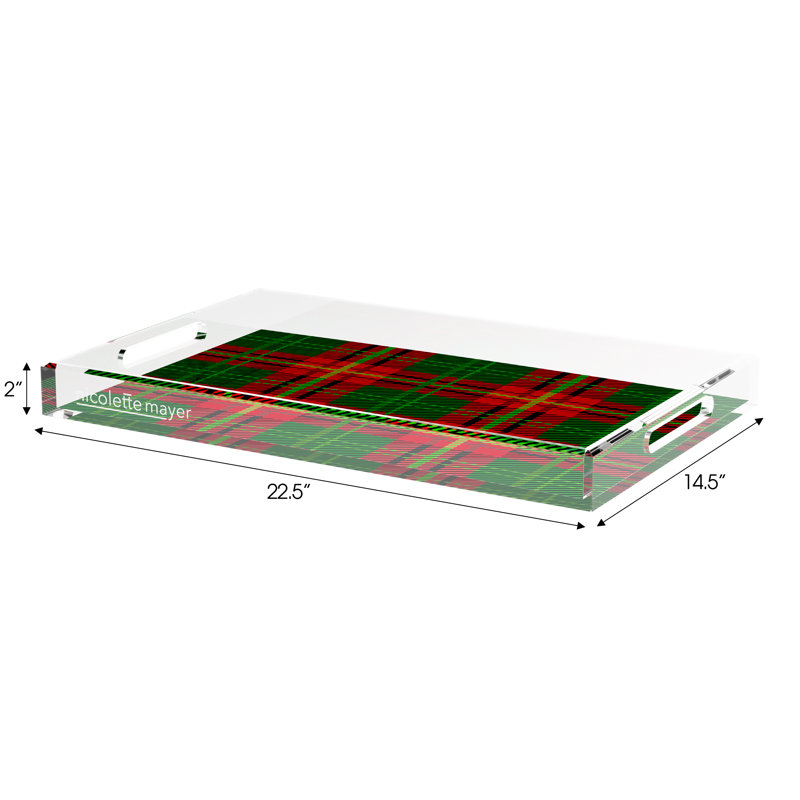 Acrylic Decorative Tray, 22.5"W x 14.5"D x 2"H