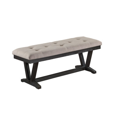 Linen Upholstered 2 Person Dining Bench