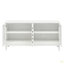 Élégant buffet doté de portes à motif ondulé sophistiquées avec un design à rainures arquées dans un agencement élégant à quatre portes, réglable, adapté pour le bureau, le vestibule et le salon-2137094738