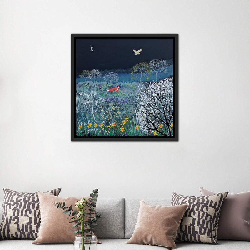 «Spring Night» par Jo Grundy - reproduction de photo, H 37 po x l 37 po x P 1,5 po, Toile avec cadre noir patiné