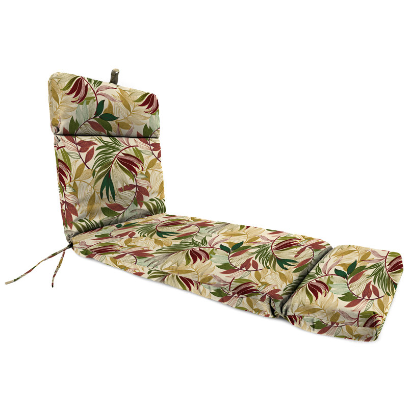 72" x 22" Outdoor Chaise Lounge Cushion with Ties and Loop, Oasis Gem Paisley