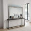 Miroir de commode Laine, cadre à garniture en cristal, bois massif gris de 46 pouces
