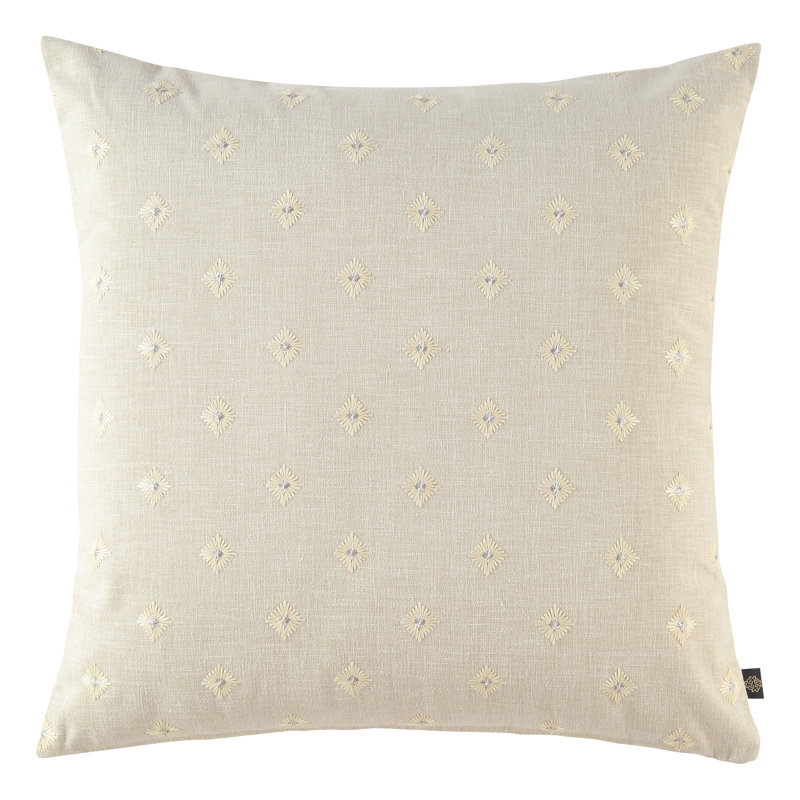 Housse de coussin / housse de coussin en coton brodé avec fermeture à glissière 2 pièces (taille: 18 x 18 pouces), Beige