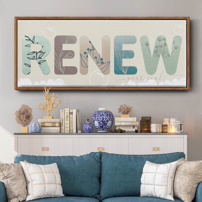 «Renew Your Soul», toile encadrée, H 8 po x l 20 po