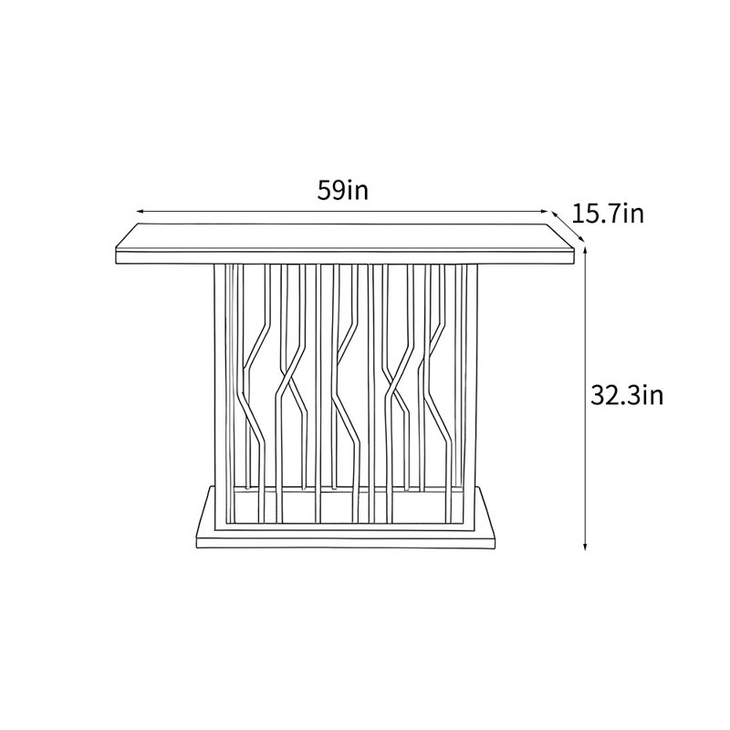 Console luxueuse de style italien, H 32,3 po x l 59 po x P 15,7 po