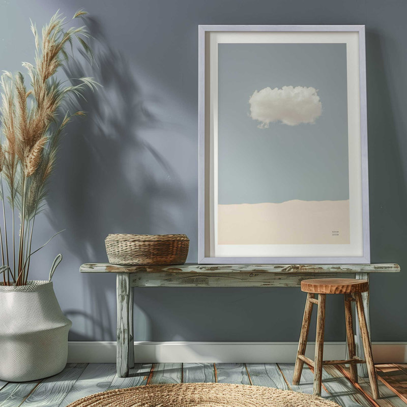«Nuage solitaire», Cadre opaque blanc, H 37 po x l 25 po