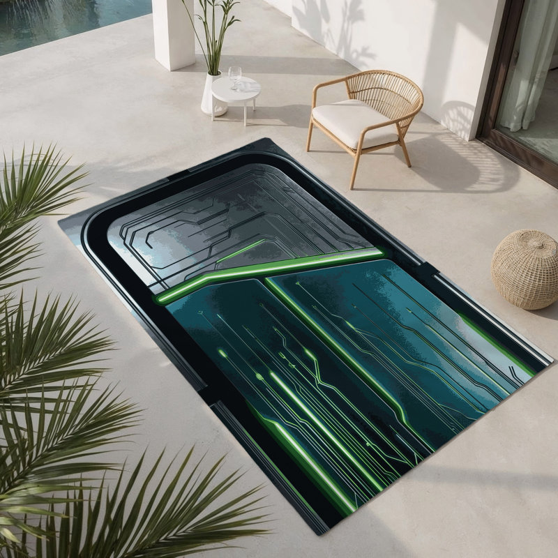 Lunar Passage Indoor And Outdoor Area Rug, Rectangle 5' x 7'