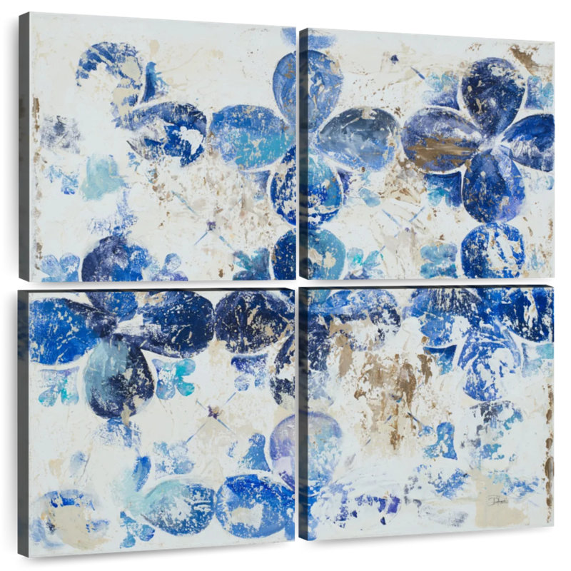 Avery Blue Quatrefoil II, 50" H x 50" W