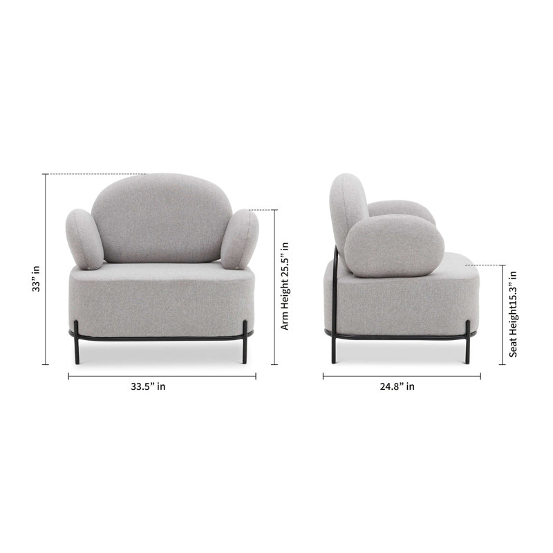 Fauteuil à oreilles, gris