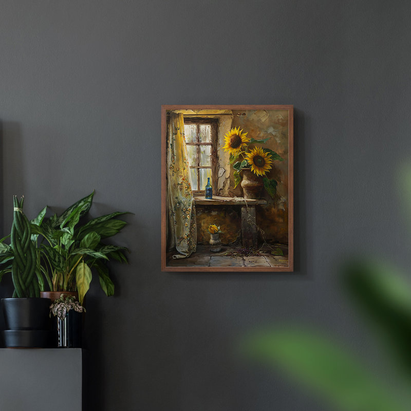 FLORAL Series DVIII - Impression encadrée de qualité supérieure - Prêt à être accroché - Aucun clou requis