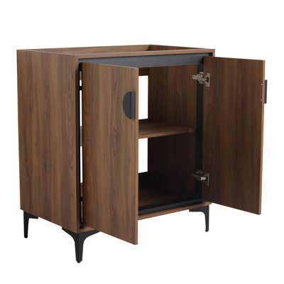 Meuble-lavabo de salle de bain 30 po, autoportant, 2 portes, bois d'ingénierie, longue durée de vie, brun, meuble-lavabo brun 30 po American Design, revêtement craquelé,