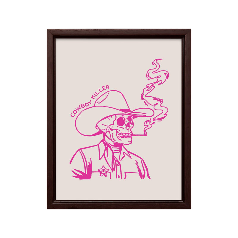 Cowboy Killer No1, Canvas, 24"H x 32"W, Brown Framed