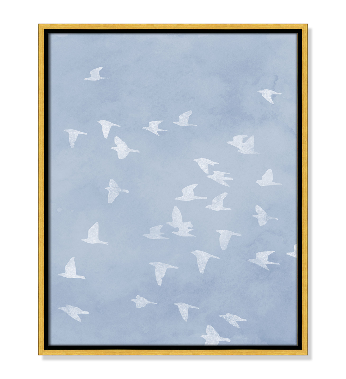 Flying Friends Print by Marcus Prime, 17.5'' W x 21.5'' H, Gold Floater