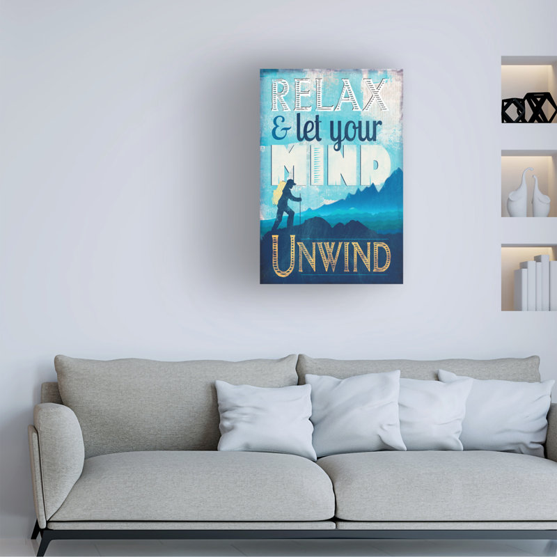 "Let Mind Unwind" sur toile, H 19 po x l 12 po