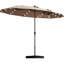 Parasol double 15 pi pour piscine - Toile taupe 15 pi x 9 pi avec auvent - Auvent