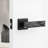 Ridge Matte Black  Combined Bed/Bath & Hall/Closet  Modern Door Handle (Privacy/Passage - Left Hand)-71089094-71089097-71089098