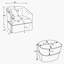Fauteuil demi-tonneau pivotant en lin avec repose-pieds-733757787