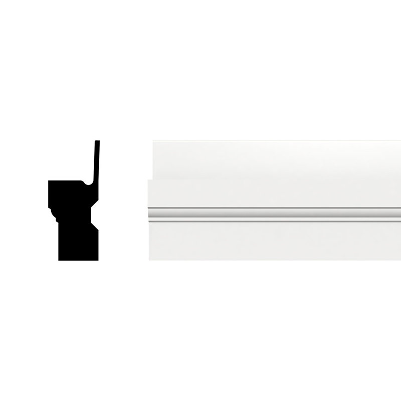 Ekena Millwork 3 in. x 1-1/4 in. x 96 in. Nail Fin Brick Mould, PVC