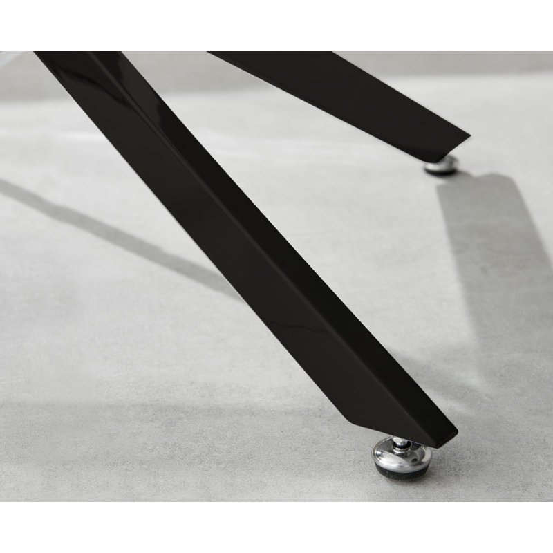 Rantoul Modern Contemporary Glass Coffee Table - Modern Sleek Design, Black