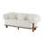 Round Arm Curved Sofa-Beige
