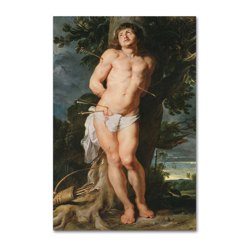 « st sebastian » par impression sur toile tendue Peter Paul Rubens, H 19 po x l 12 po