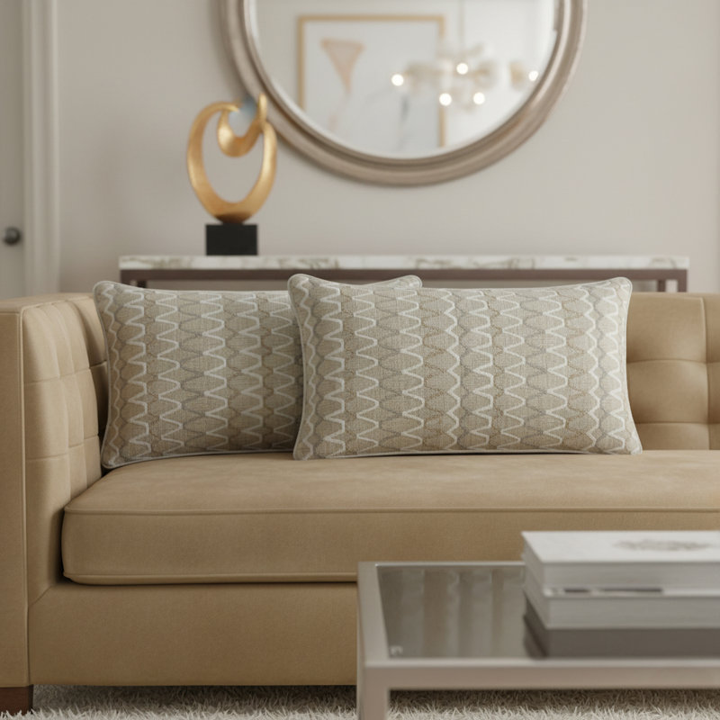Whitney Geometric Feather Reversible Throw Pillow