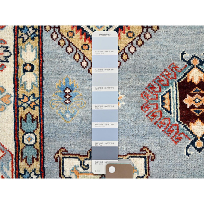 5'7"x7'5" Poolhouse Grey Special Kazak Hand Knotted 100% Wool Rug 396E97741FAD40789113623DD488ABD4