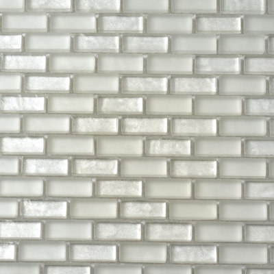 Carreau de mosaïque en verre blanc glacier