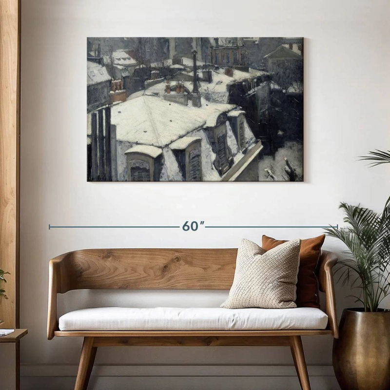 Toits enneigés à Paris, H 30 po x l 45 po
