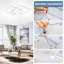 LED Ceiling Light 2-Bulb Square Dimmable Modern with Remote Control Living Room 52W-1592856194