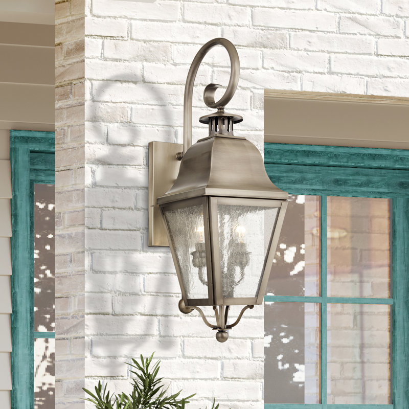 Arnfred Solid Brass Wall Light, 24.75" H x 8.25" W x 11.5" D, Vintage Pewter