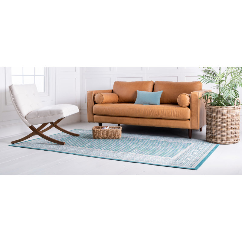 Swinson Geometric Area Rug, Rectangle 4'1" x 6'1", Blue