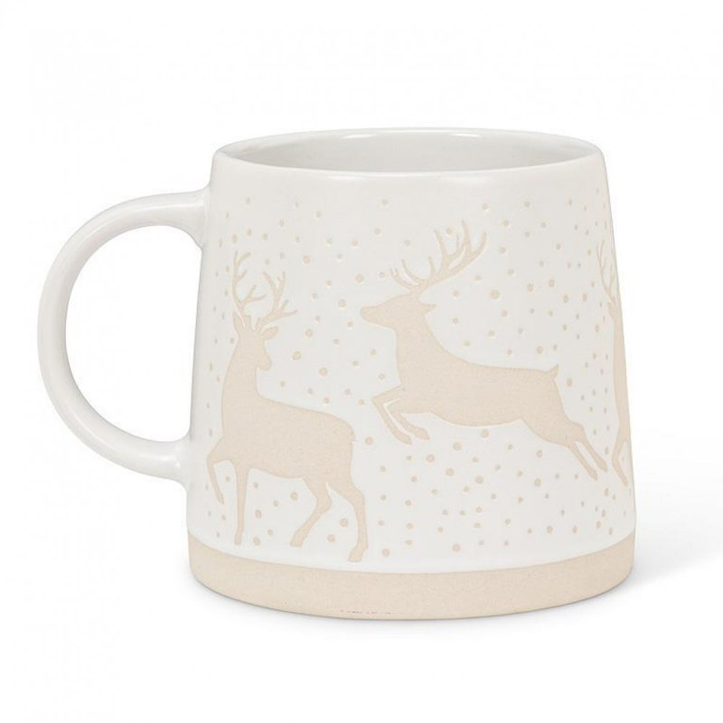 Wide Base Mug With Reindeer