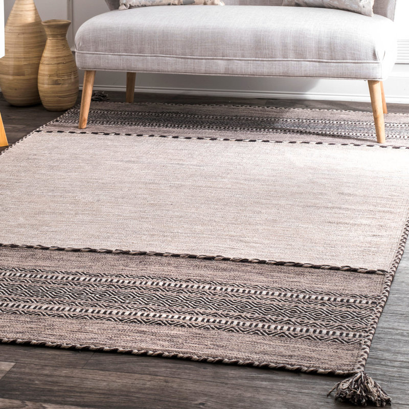 Aleshire Cotton Geometric Indoor Rug, Rectangle 4' x 6'