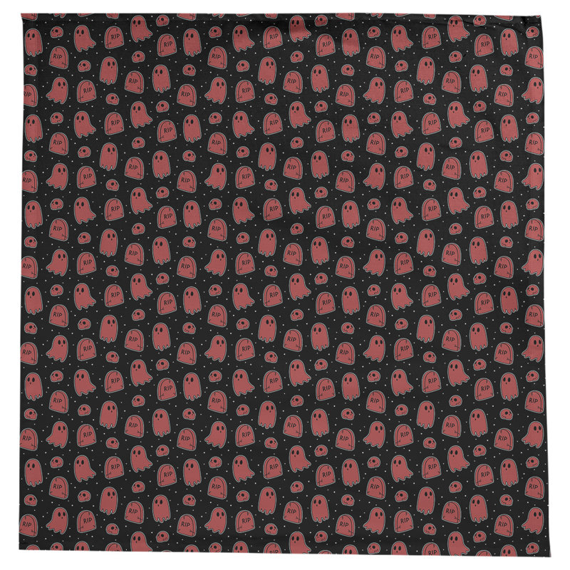 Nappe carrée à motif géométrique avicia, Noir / Rouge