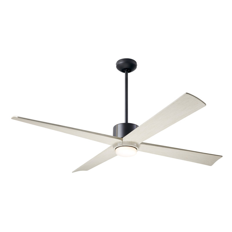 Nouveau LED Downrod Ceiling Fan, Dark Bronze/Brass, Whitewash, Wall/Remote Combo Controls