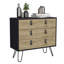 Commode horizontale en bois manufacturé avec 3 tiroirs