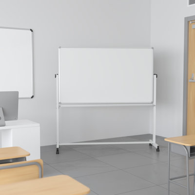 Hendrick Double-Sided Mobile Whiteboard with Pen Tray