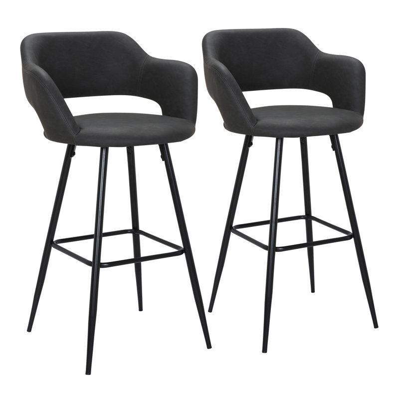 Tabouret de bar / comptoir Lake, Gris, Tabouret de bar (assise de 30 po de hauteur)