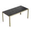 Table de salle à manger d'extérieur 63 ", plateau à lattes rectangulaire avec structure en métal 63"