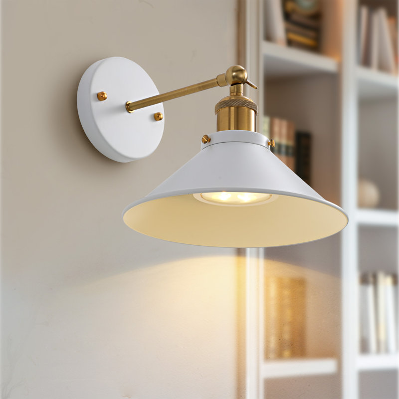Applique murale en fer Crissman, Blanc