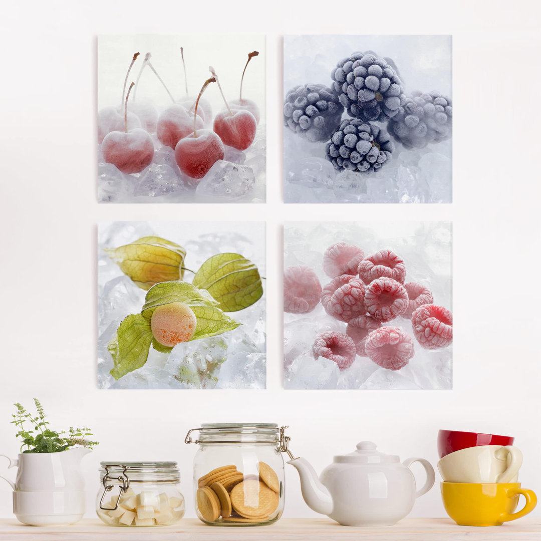 4-tlg. Leinwandbilder-Set Frozen Fruit