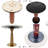 33" Round Dining Table with Marble-Style Top and Gold Pedestal Base — Modern Chic for Small Spaces-727955446