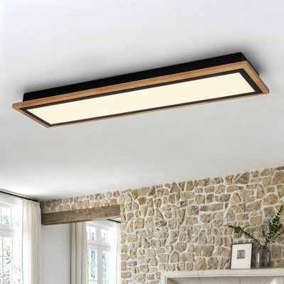 Plafonnier encastré rectangulaire en bois 31,5 po Minimalist