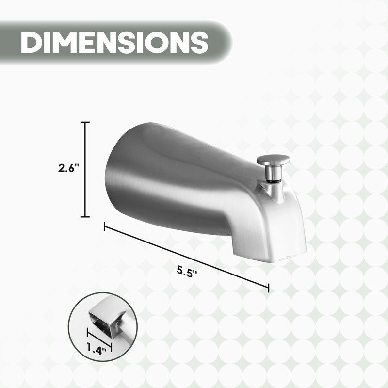 Bec de remplacement pour baignoire en acier inoxydable, Nickel brossé